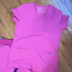 FIGS pink scrub top